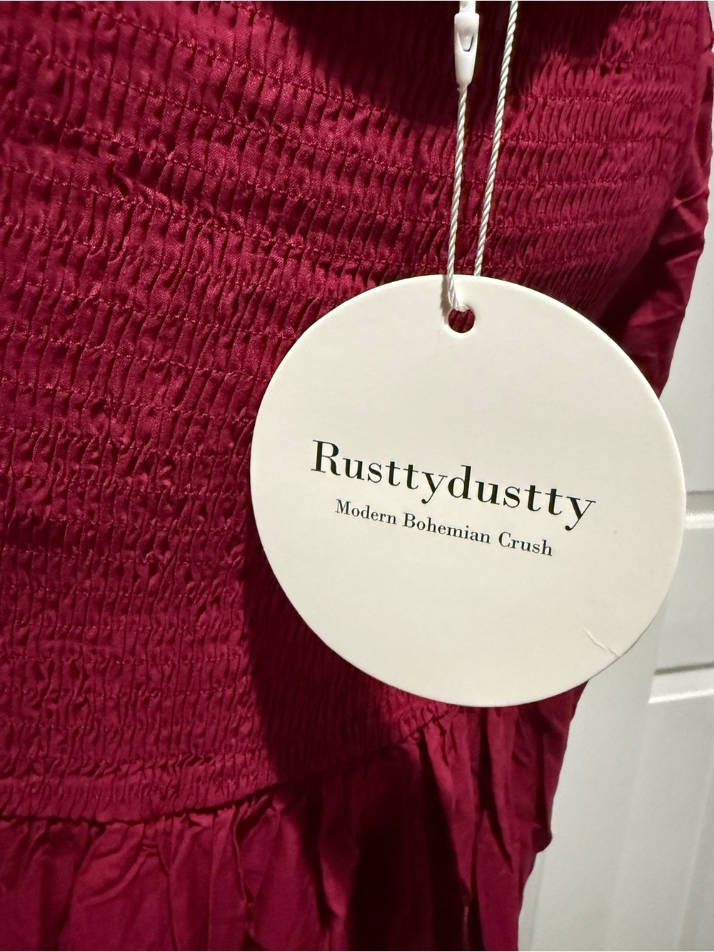 Rusty Raspberry Crochet-Trim Maxi Chemise - Picture 7 of 7